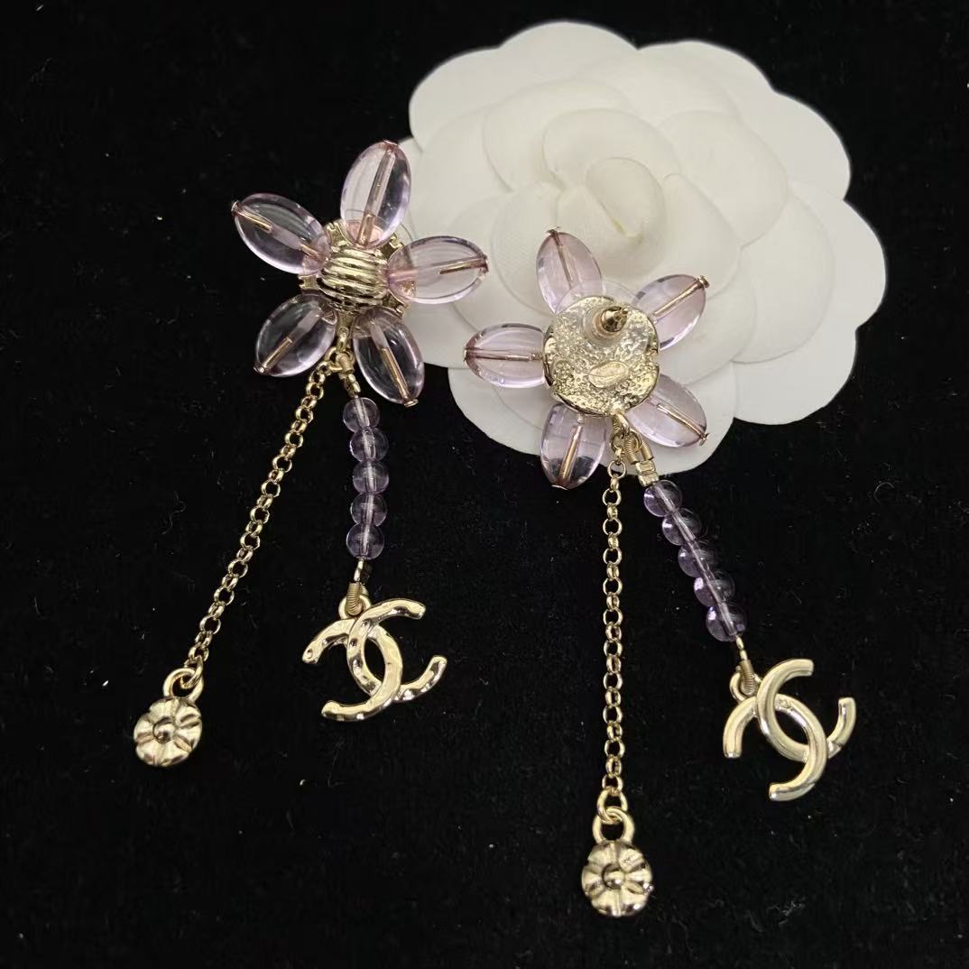 CHANE1 フラワーダブルCスタッドピアス【50％割引+送料無料】