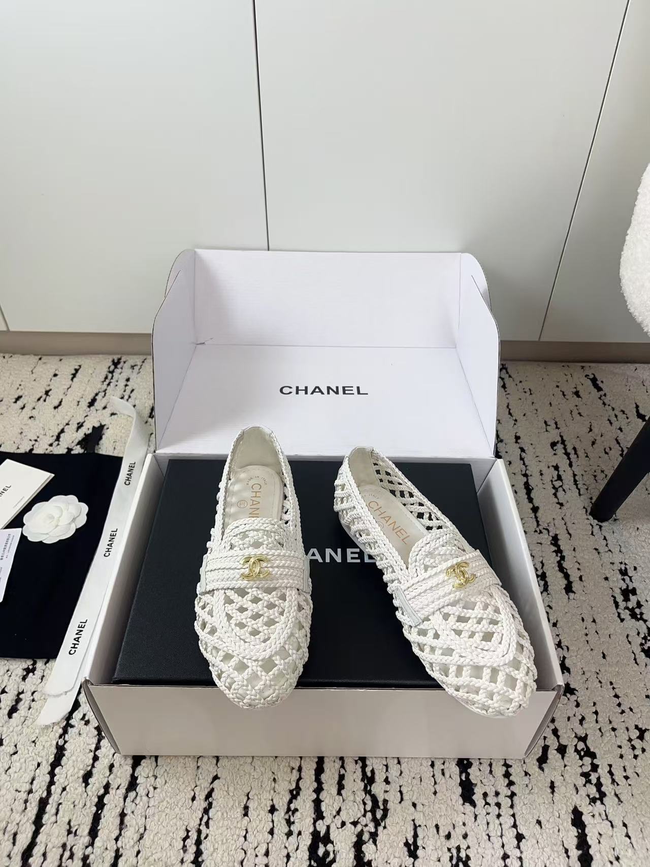 CHANE1 高品質ダブルC中空フラットシューズ【50％割引+送料無料】