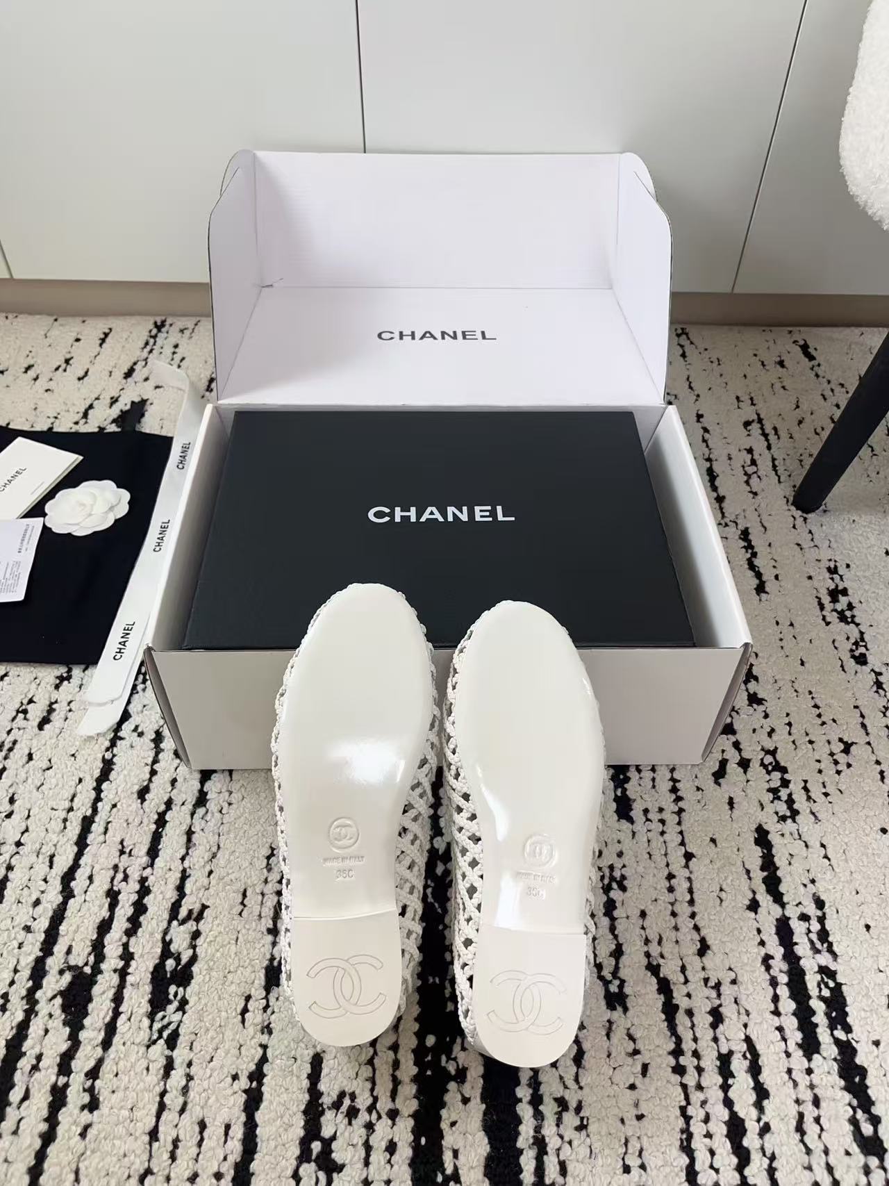 CHANE1 高品質ダブルC中空フラットシューズ【50％割引+送料無料】