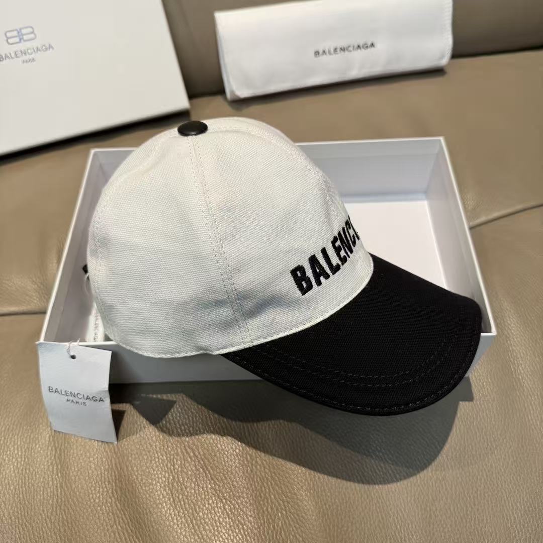 BALENC1AG ブラック＆ホワイトレターベースボールキャップ【50％割引+送料無料】