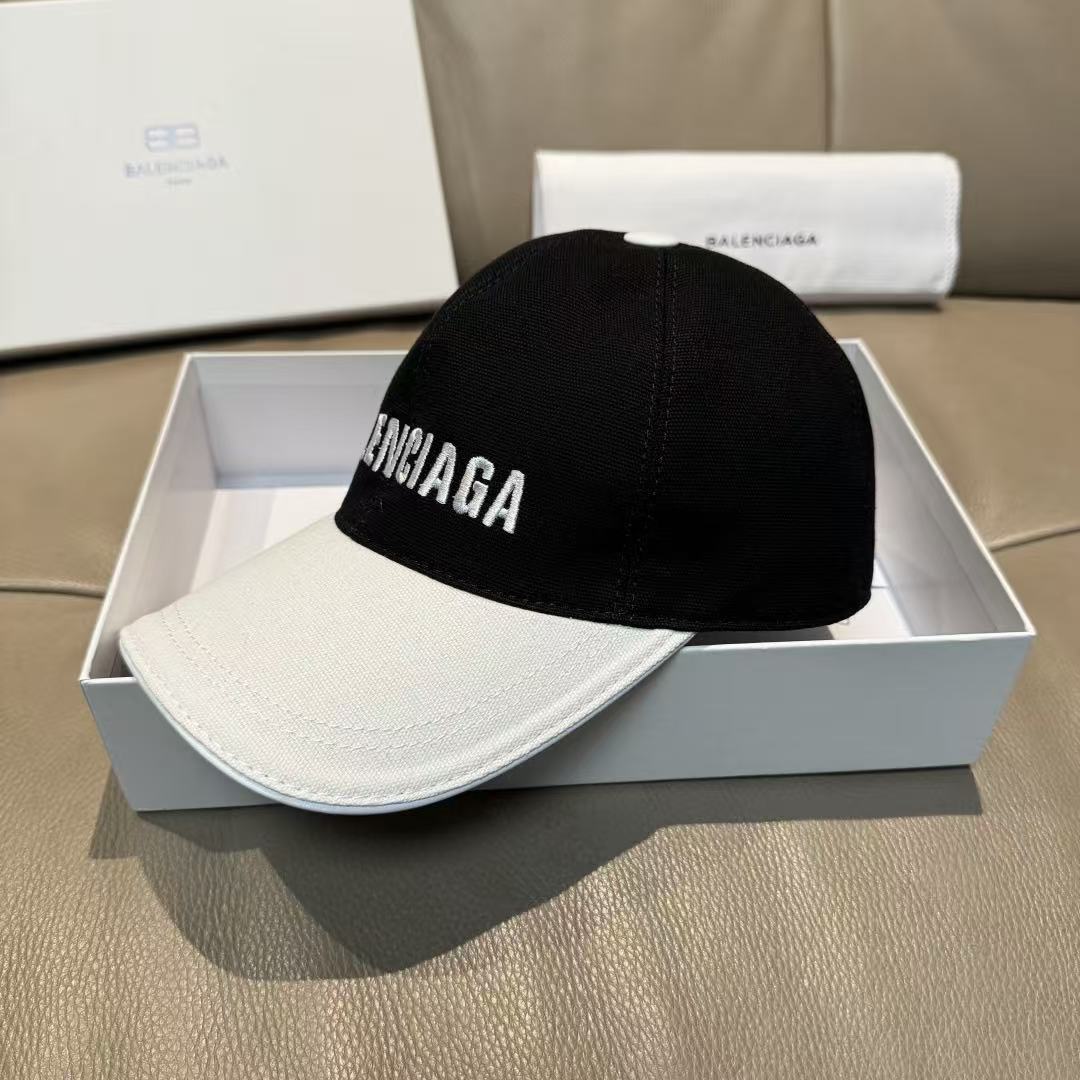 BALENC1AG ブラック＆ホワイトレターベースボールキャップ【50％割引+送料無料】