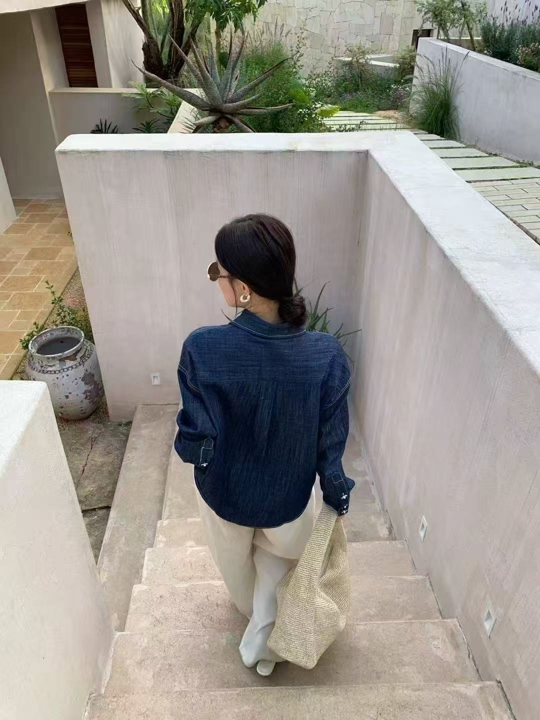 CHANE1 ダブルC デニムシャツ【50％割引+送料無料】