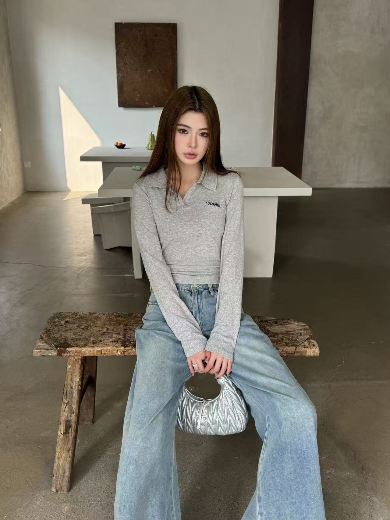 CHANE1 ミニマルレタリングTシャツ【50％割引+送料無料】