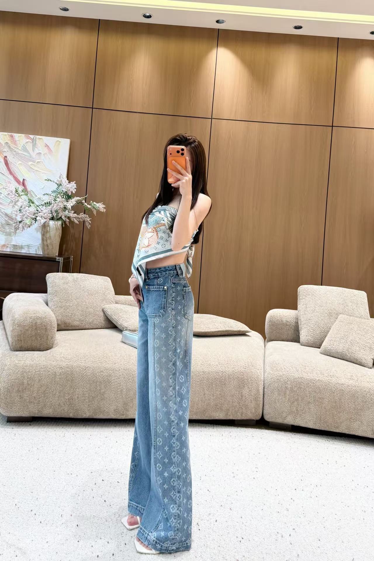 LVストレートレッグジーンズ、ポケット2つ付き【50％割引+送料無料】