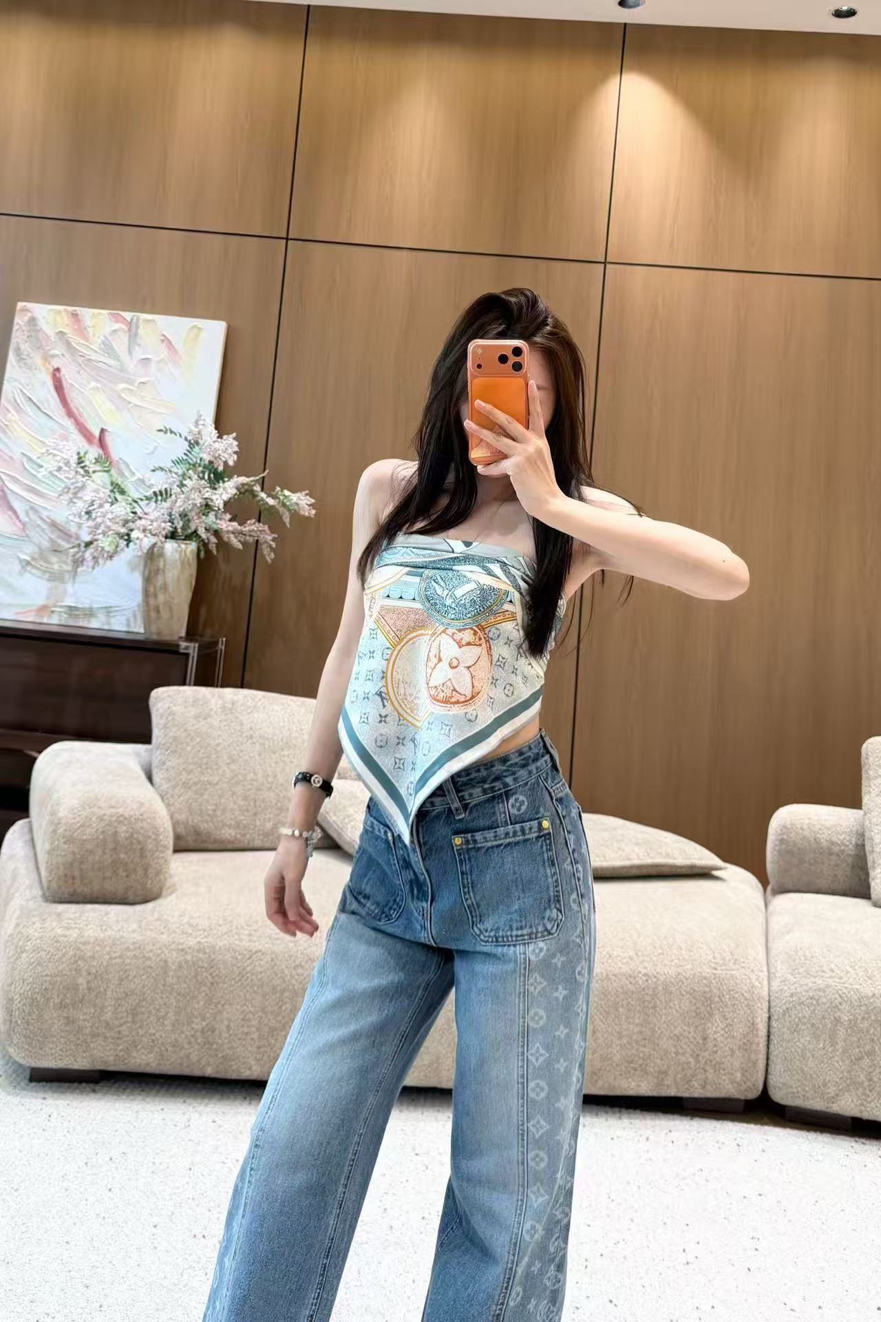 LVストレートレッグジーンズ、ポケット2つ付き【50％割引+送料無料】