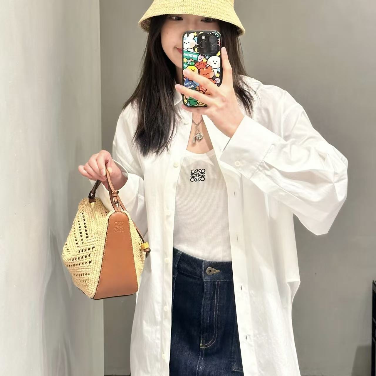 L0WEW ラフィアストローアンダーアームバッグ【50％割引+送料無料】