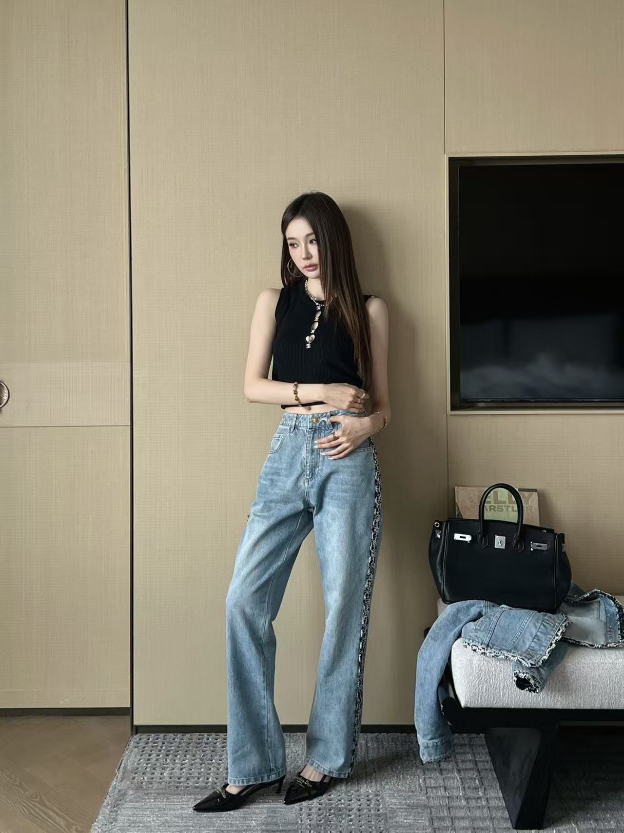 CHANE1 高品質ダブルCジーンズ【50％割引+送料無料】