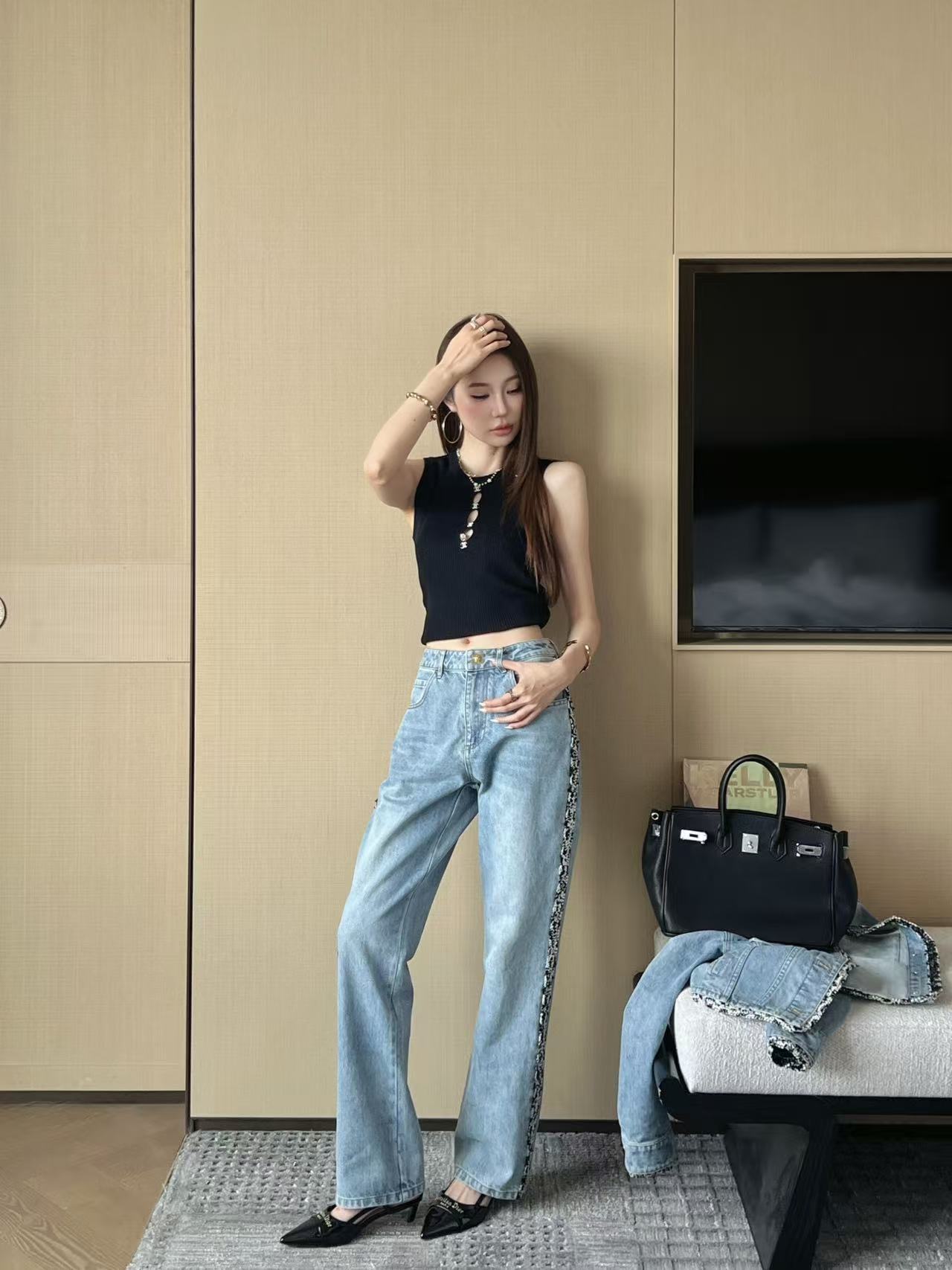 CHANE1 高品質ダブルCジーンズ【50％割引+送料無料】