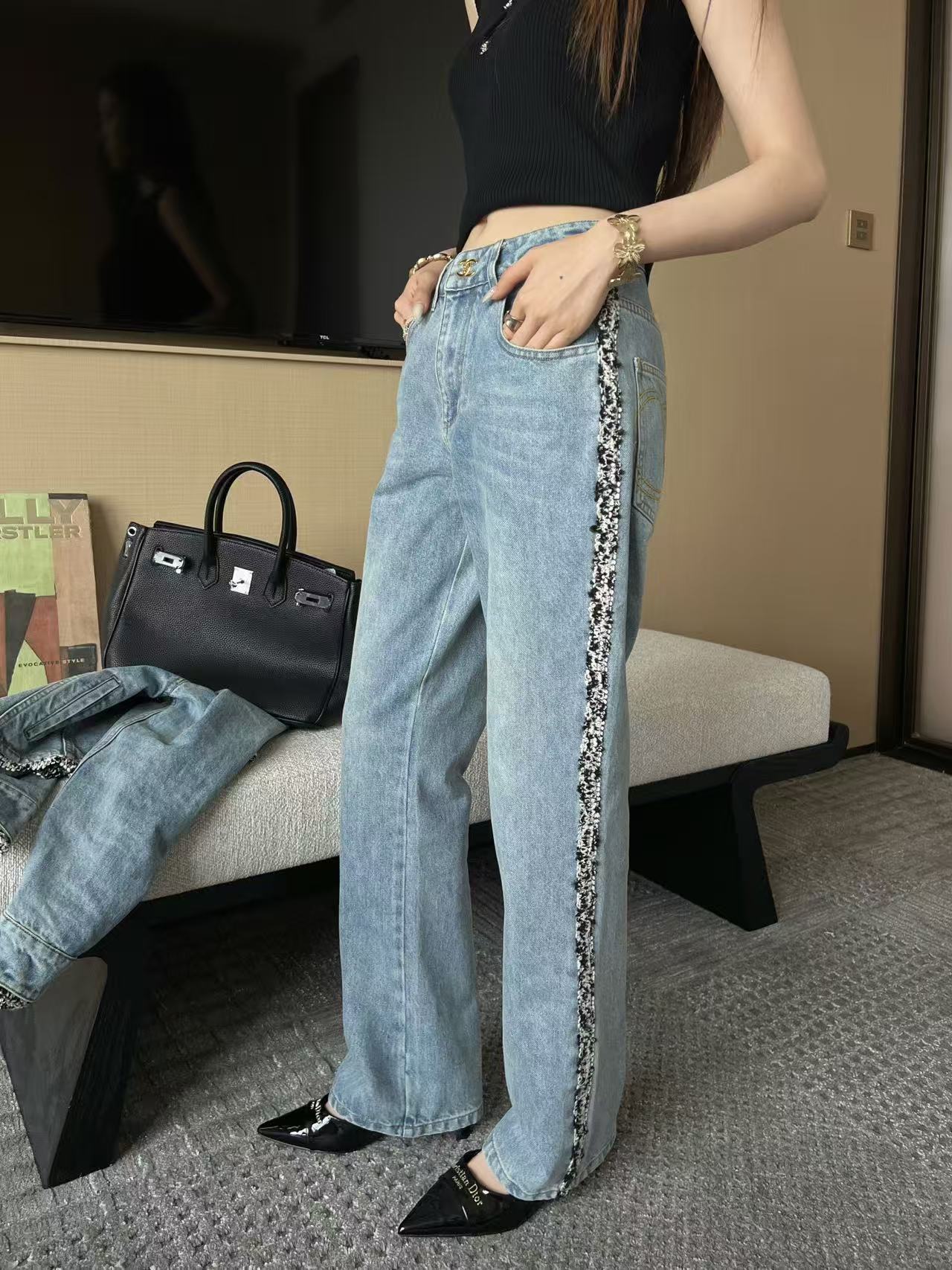 CHANE1 高品質ダブルCジーンズ【50％割引+送料無料】