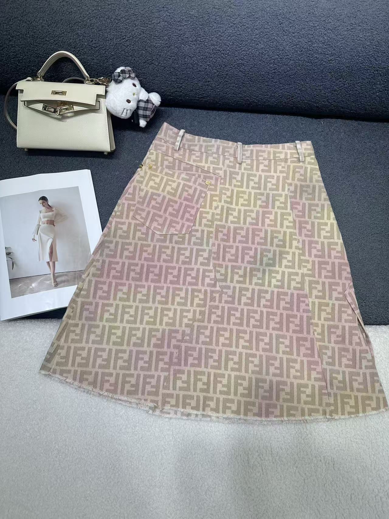 FEND1 高品質カラーデニムスカート【50％割引+送料無料】