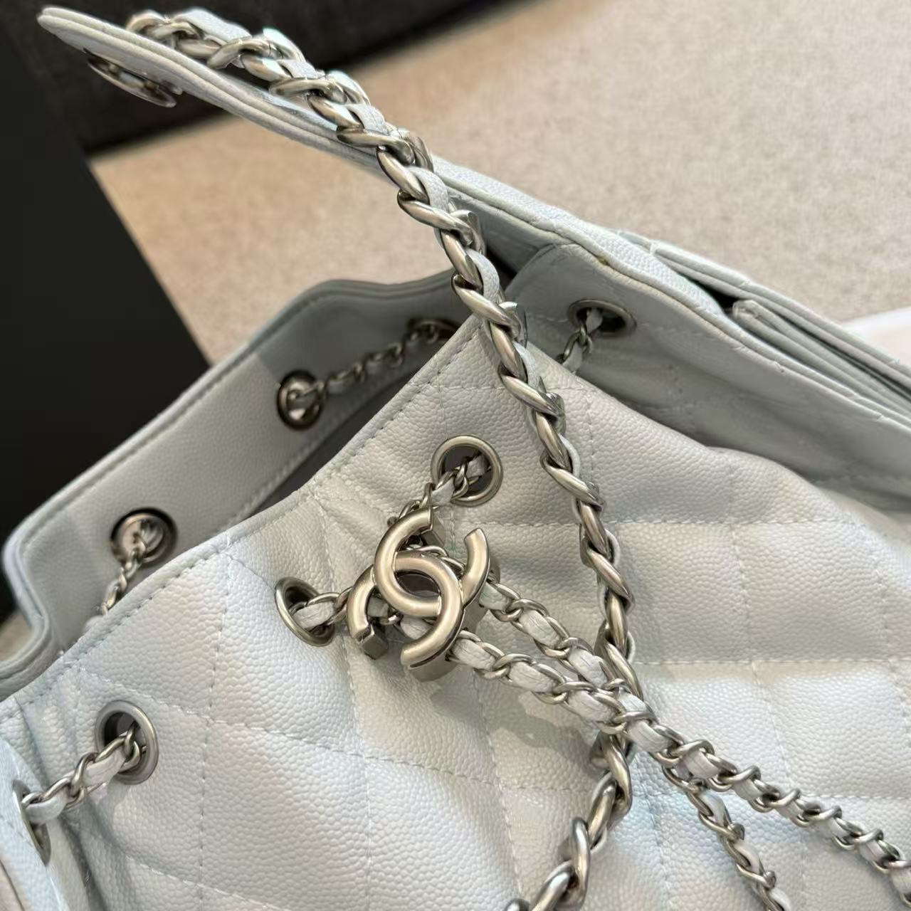 CHANE1 チェーンレザーバケットバッグ【50％割引+送料無料】