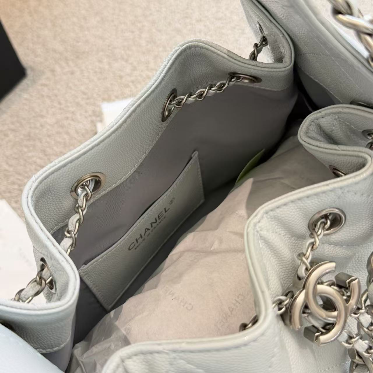 CHANE1 チェーンレザーバケットバッグ【50％割引+送料無料】