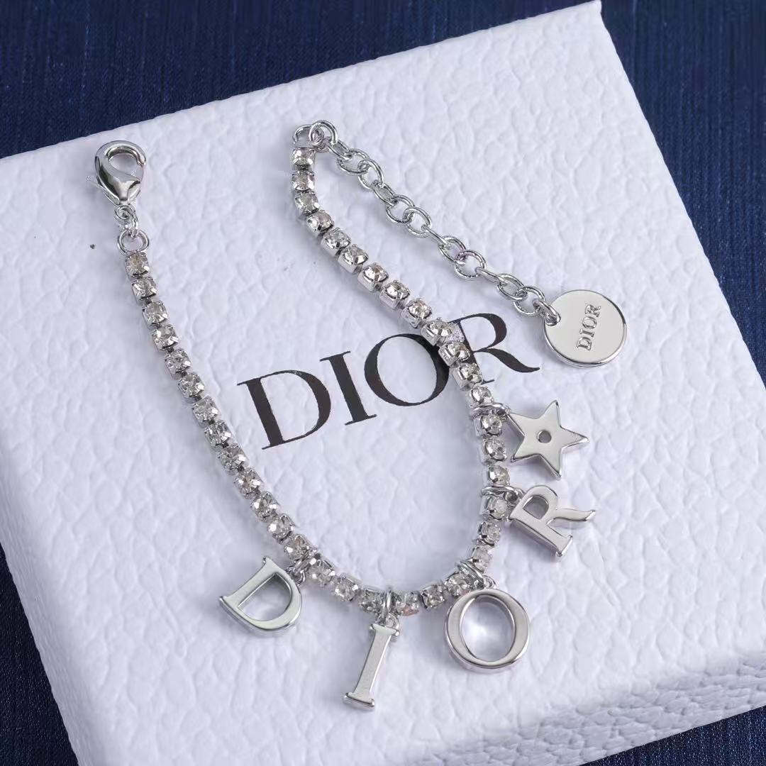 DIOR レター＆ダイヤモンド ブレスレット＋ネックレス 2点セット【 50％割引+送料無料】