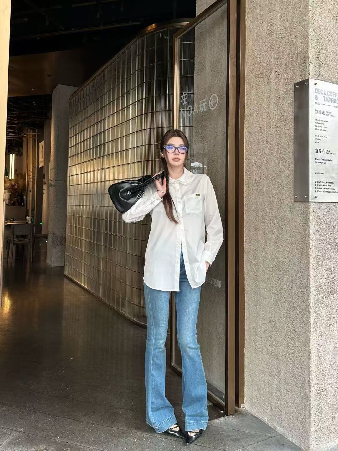 M1UM1U ラペルレースシャツ【50％割引+送料無料】