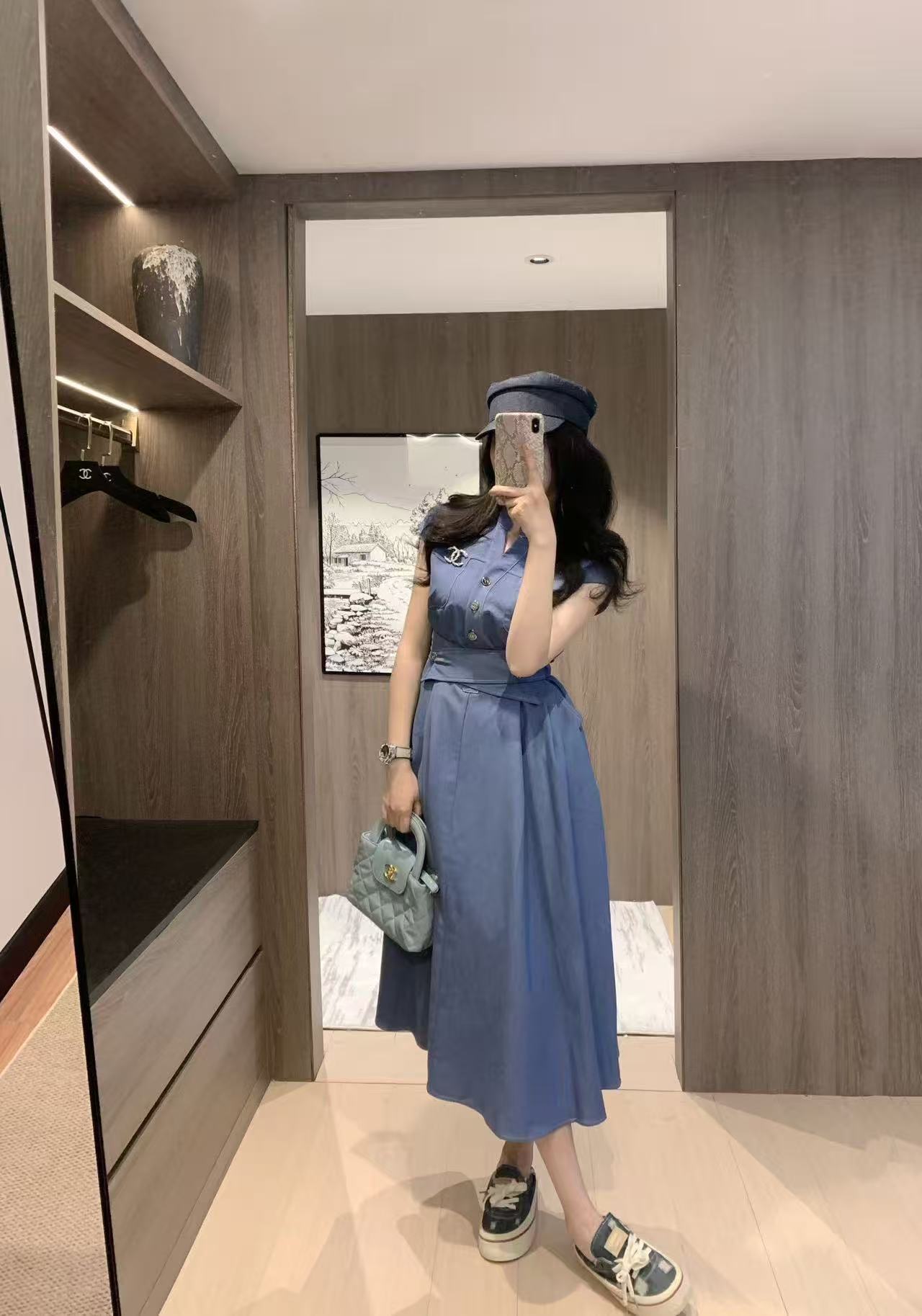 CHANE1 ダブルCドレス（ブローチ付き）【50％割引+送料無料】