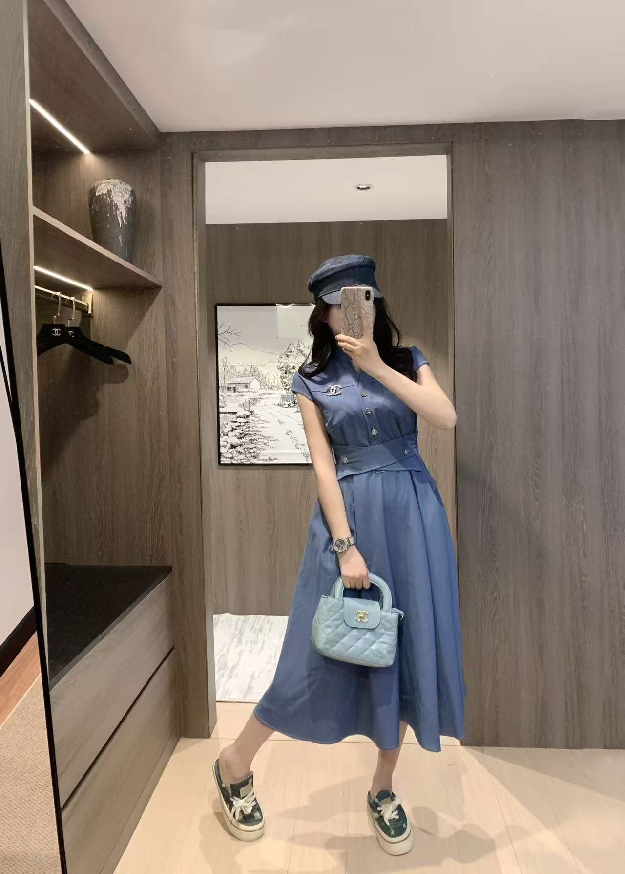 CHANE1 ダブルCドレス（ブローチ付き）【50％割引+送料無料】