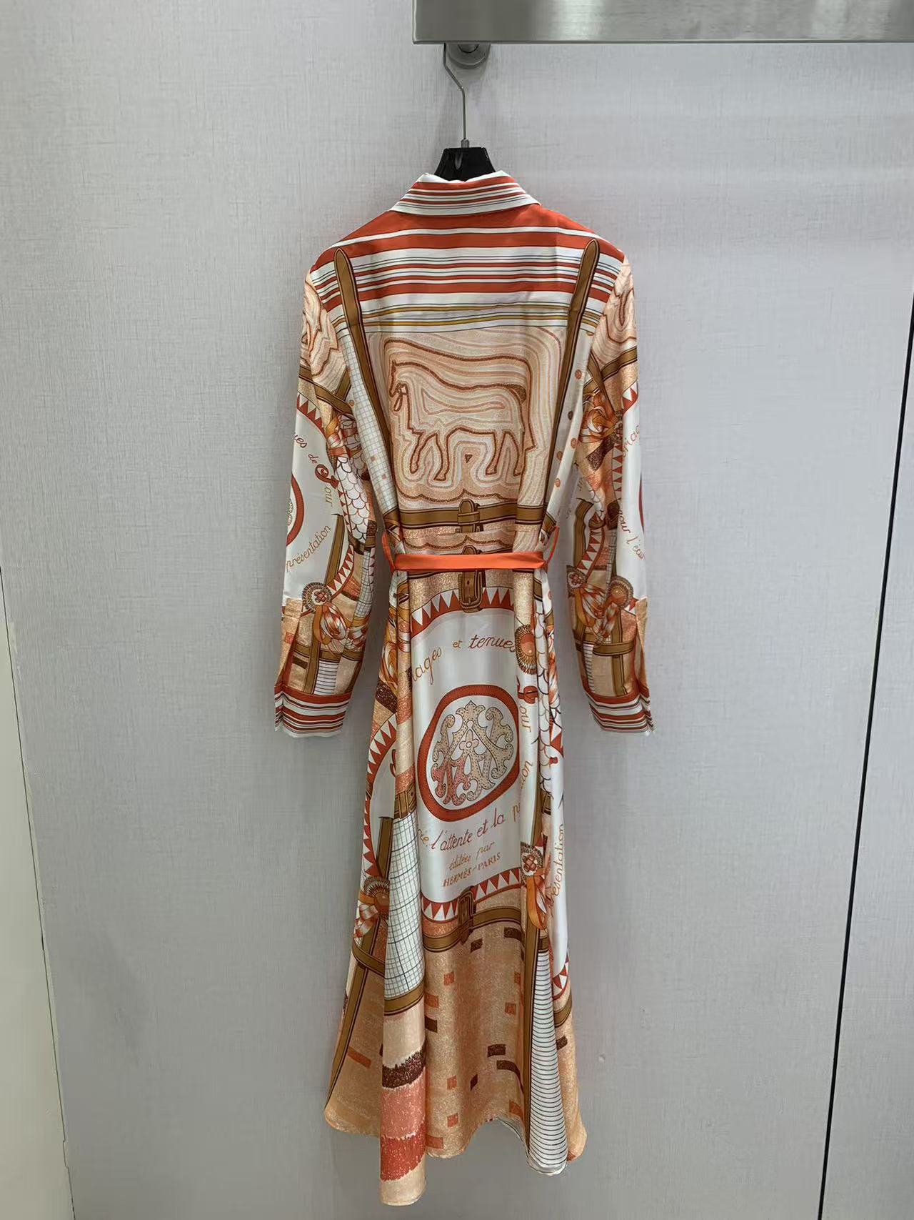 HERME5柄入り長袖ワンピース【50％割引+送料無料】