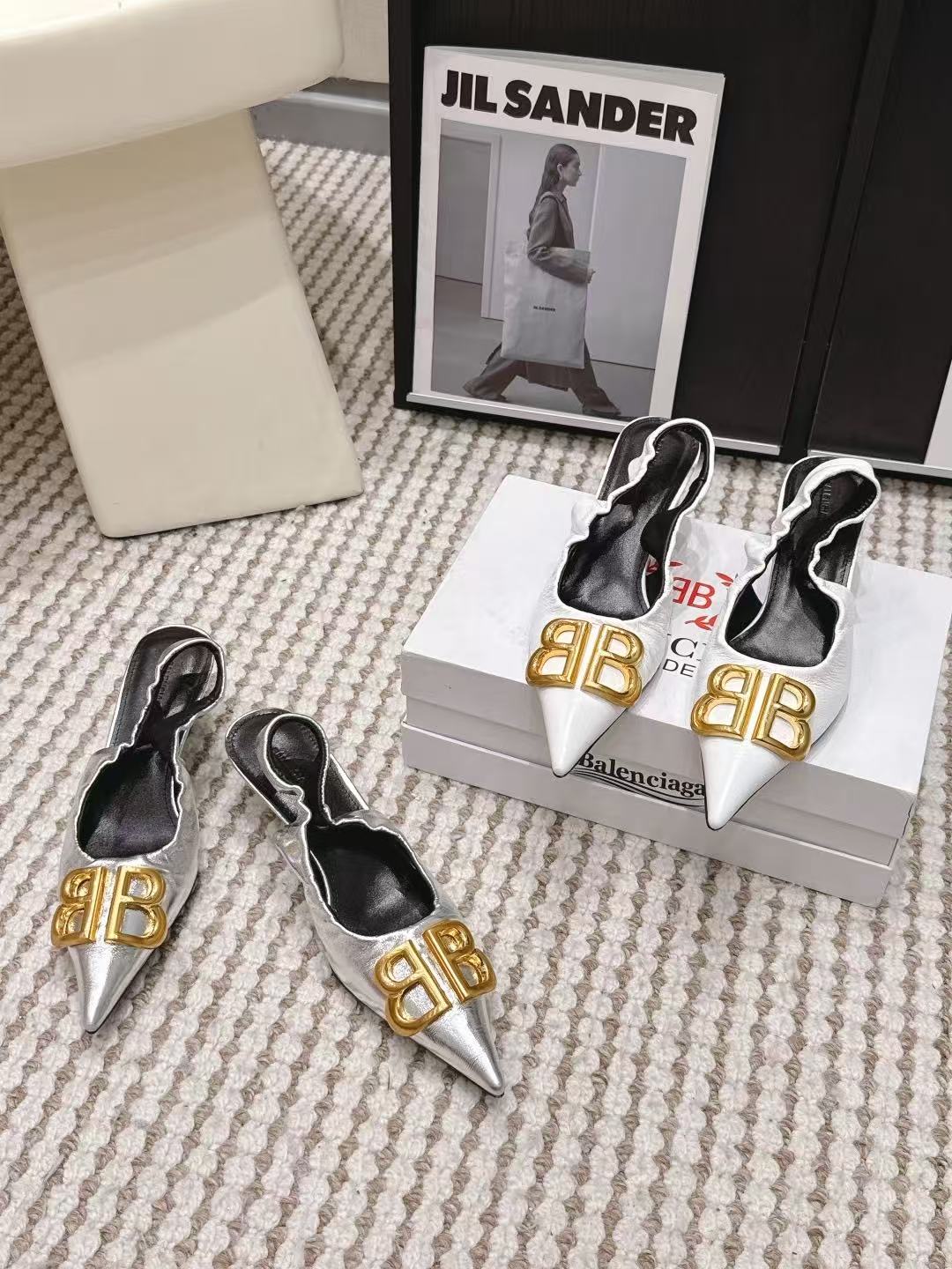 BALENC1AG 高品質ダブルBポインテッドトゥローヒールシューズ【50％割引+送料無料】