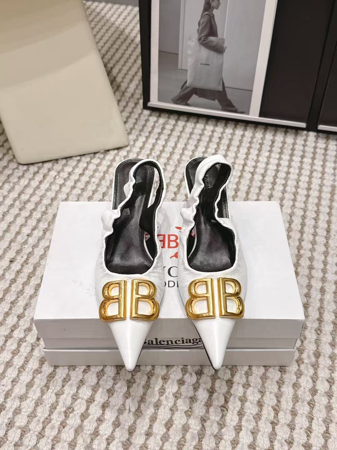 BALENC1AG 高品質ダブルBポインテッドトゥローヒールシューズ【50％割引+送料無料】