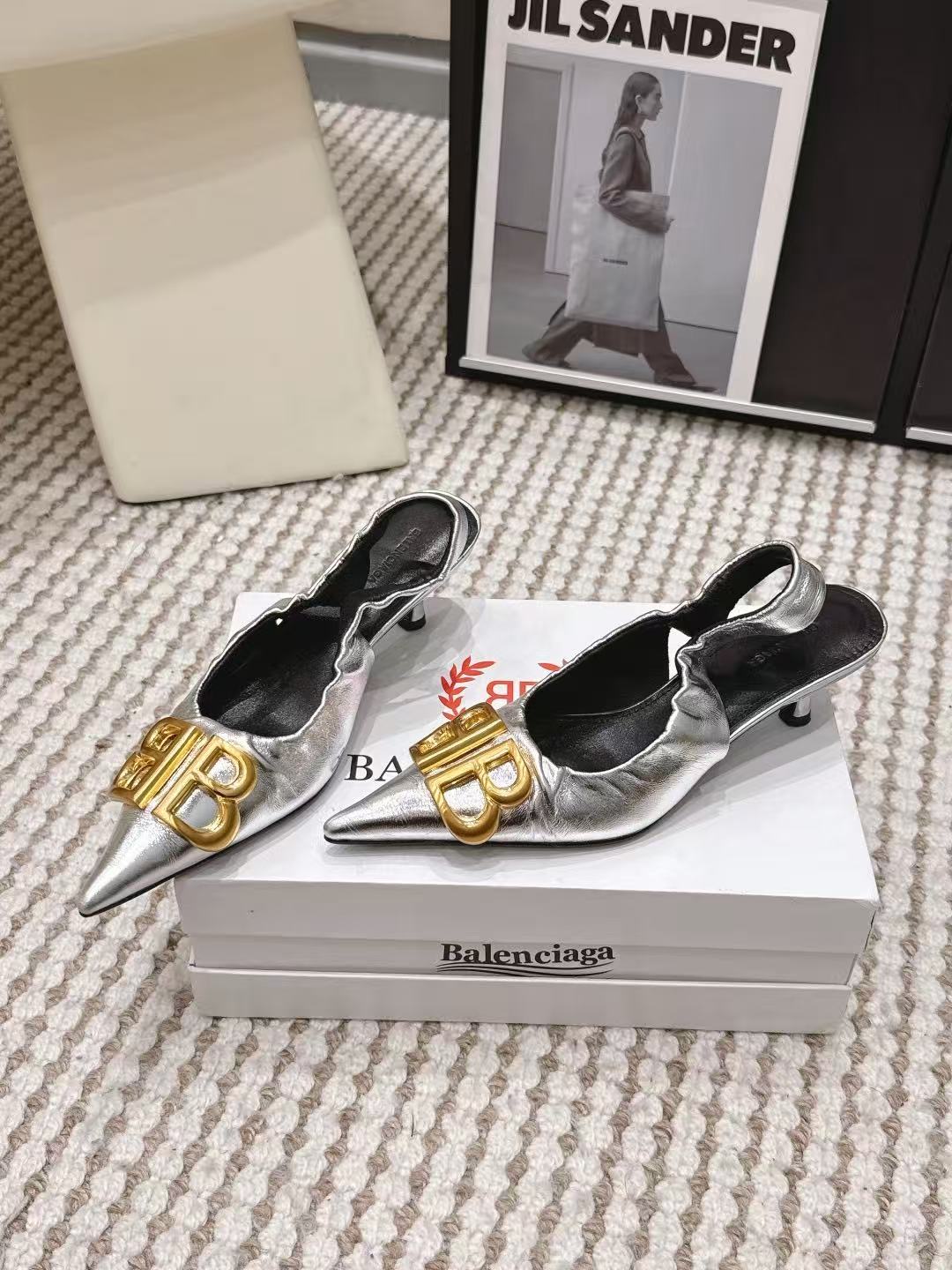 BALENC1AG 高品質ダブルBポインテッドトゥローヒールシューズ【50％割引+送料無料】