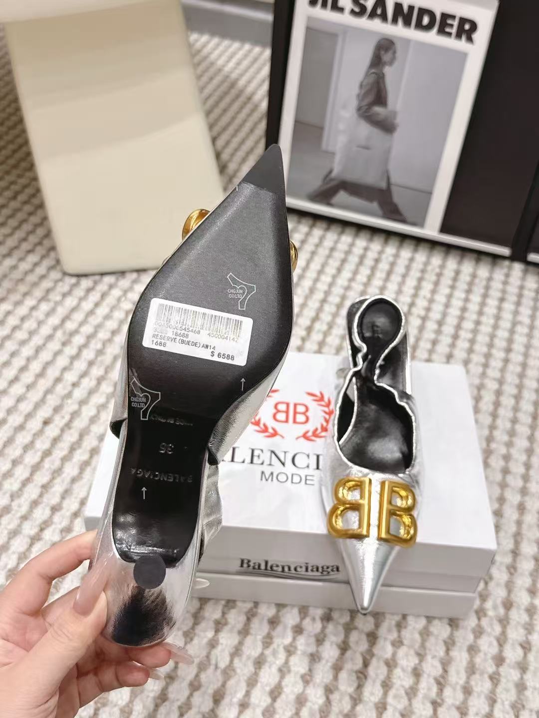 BALENC1AG 高品質ダブルBポインテッドトゥローヒールシューズ【50％割引+送料無料】