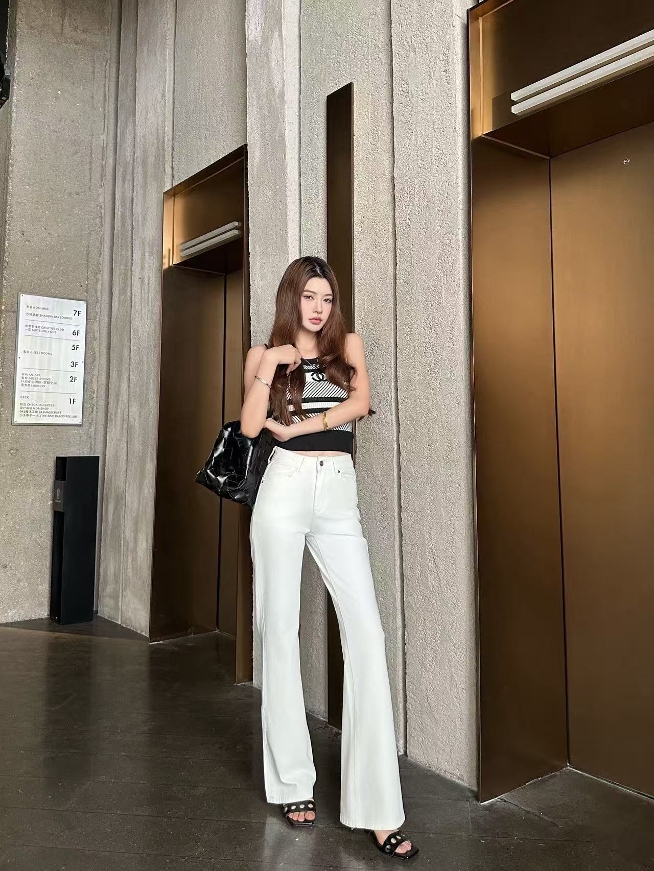 CHANE1 高品質ダブルCフレアパンツ【50％割引+送料無料】