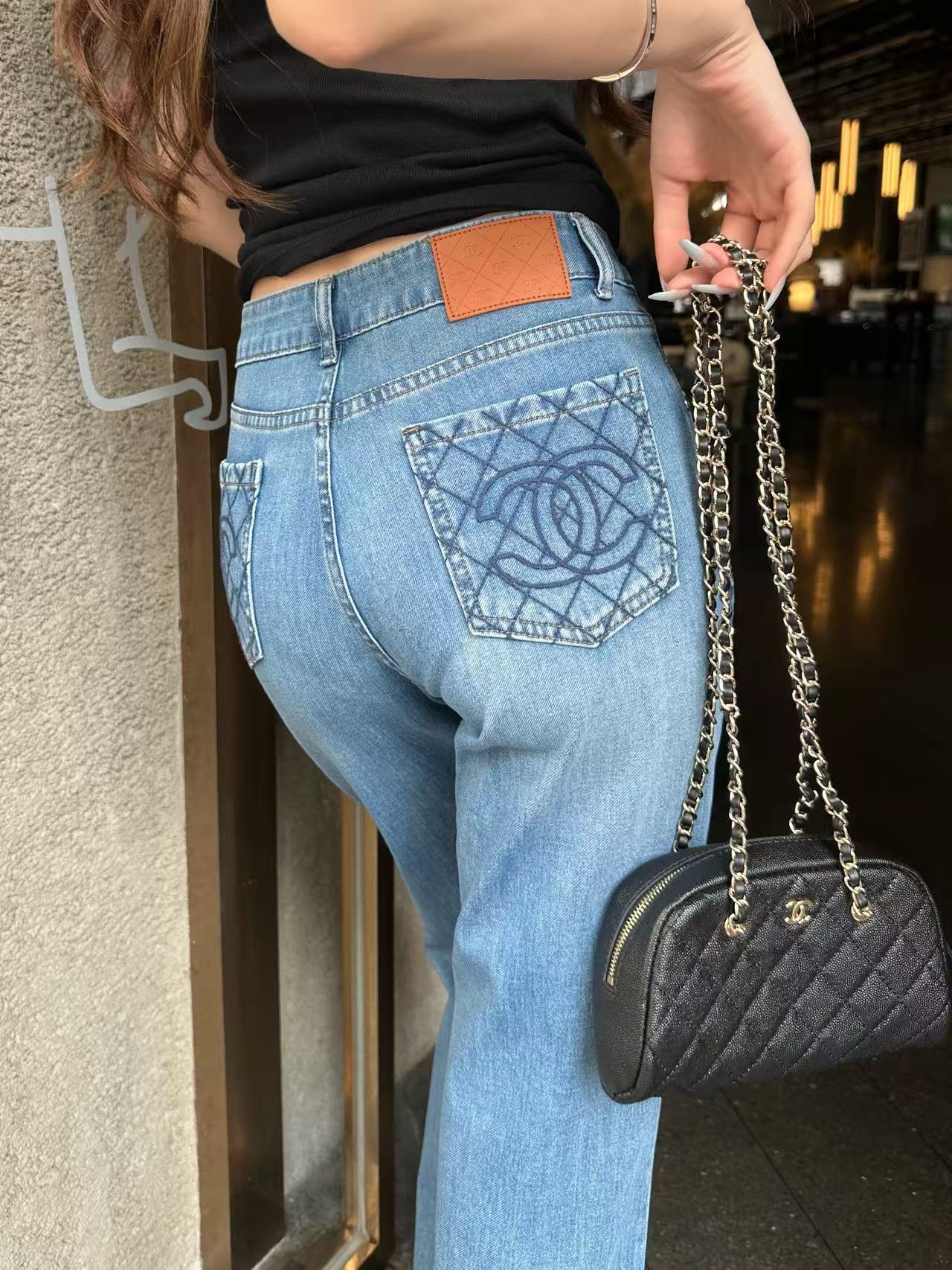 CHANE1 高品質ダブルCフレアパンツ【50％割引+送料無料】