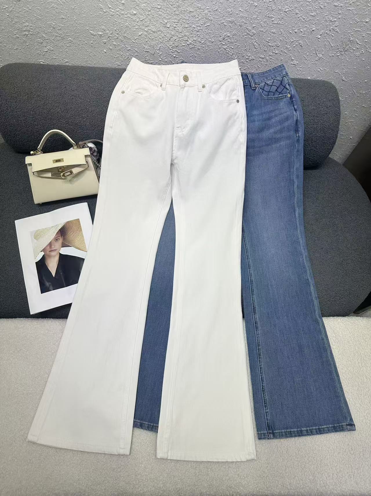 CHANE1 高品質ダブルCフレアパンツ【50％割引+送料無料】