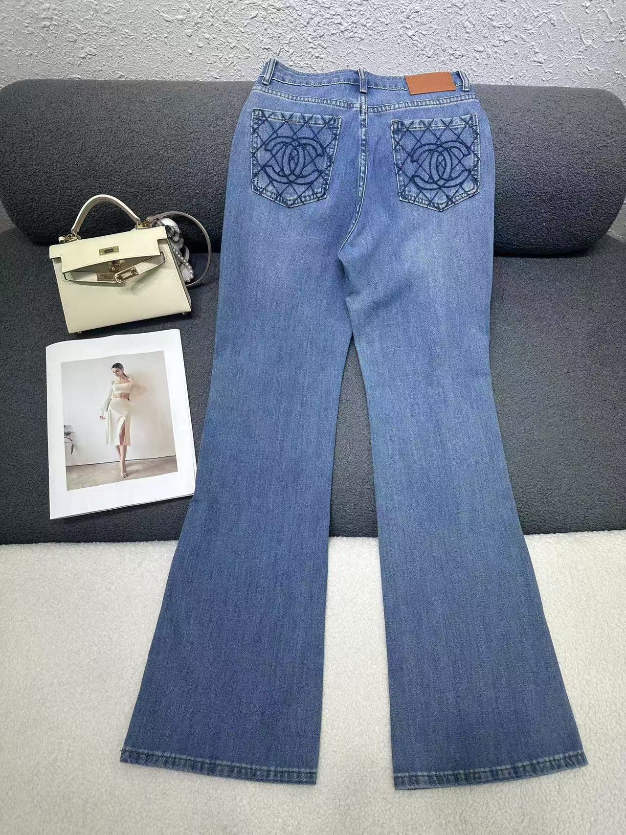 CHANE1 高品質ダブルCフレアパンツ【50％割引+送料無料】