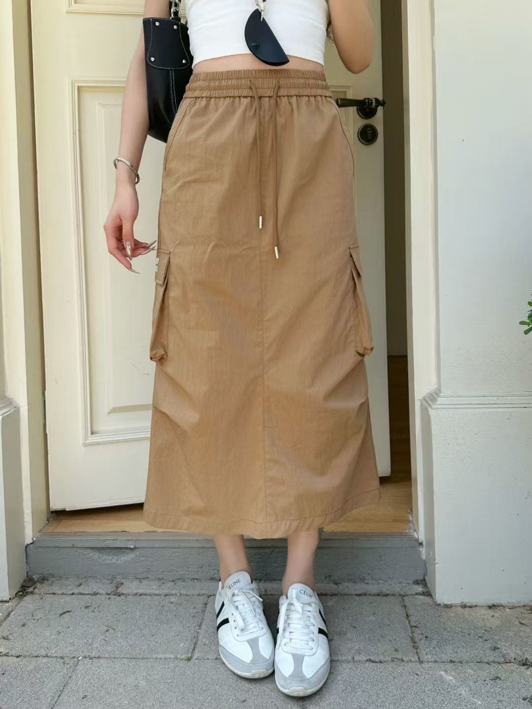 M1UM1U ウエストゴム入りミディスカート【50％割引+送料無料】