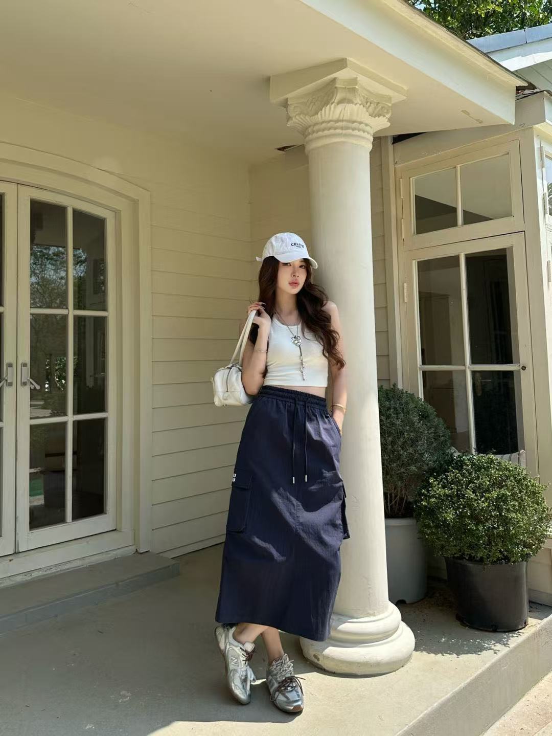 M1UM1U ウエストゴム入りミディスカート【50％割引+送料無料】