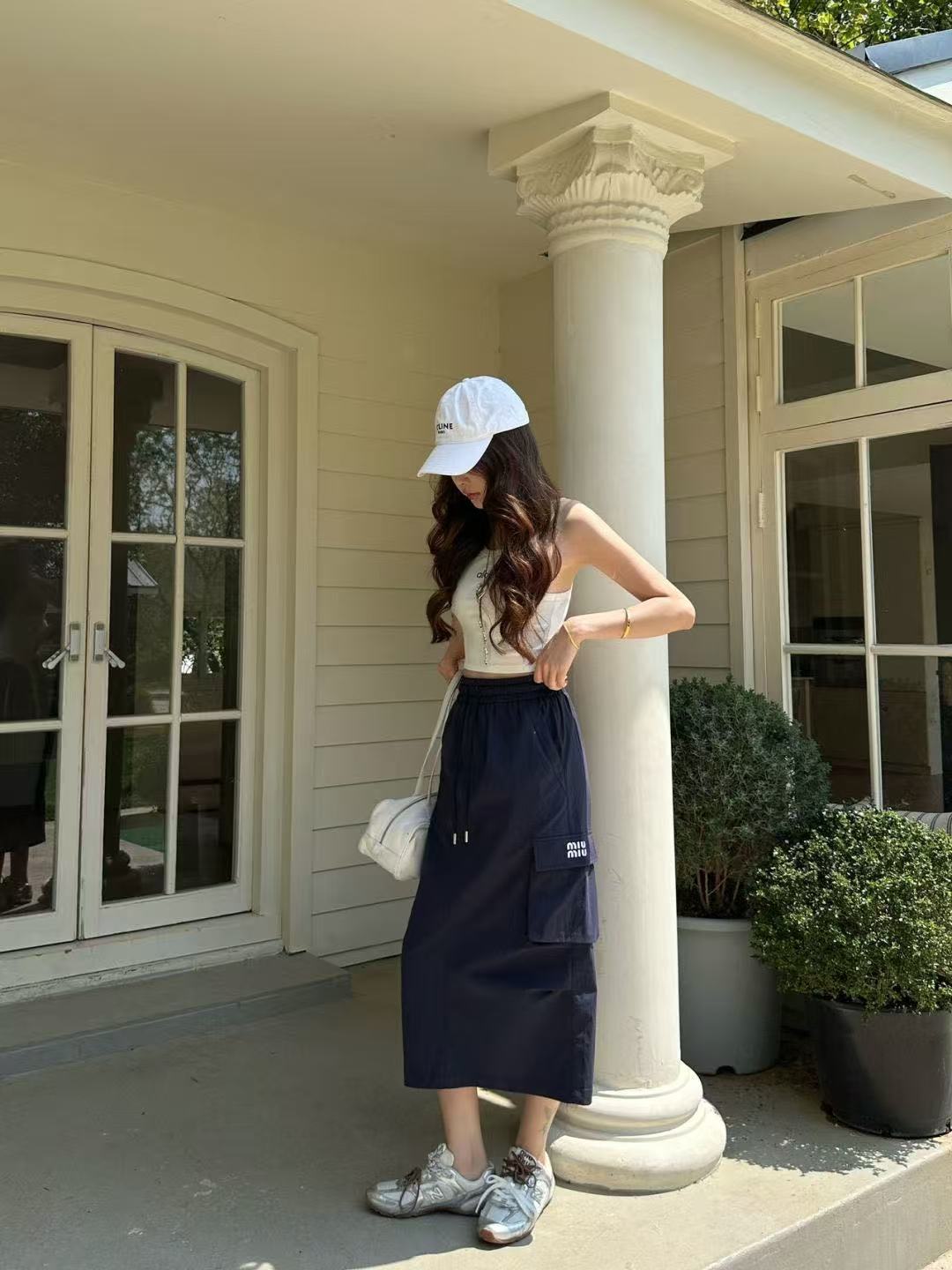 M1UM1U ウエストゴム入りミディスカート【50％割引+送料無料】