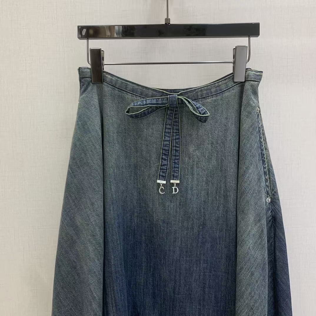 DI0Rレースアップデニムスカート【50％割引+送料無料】