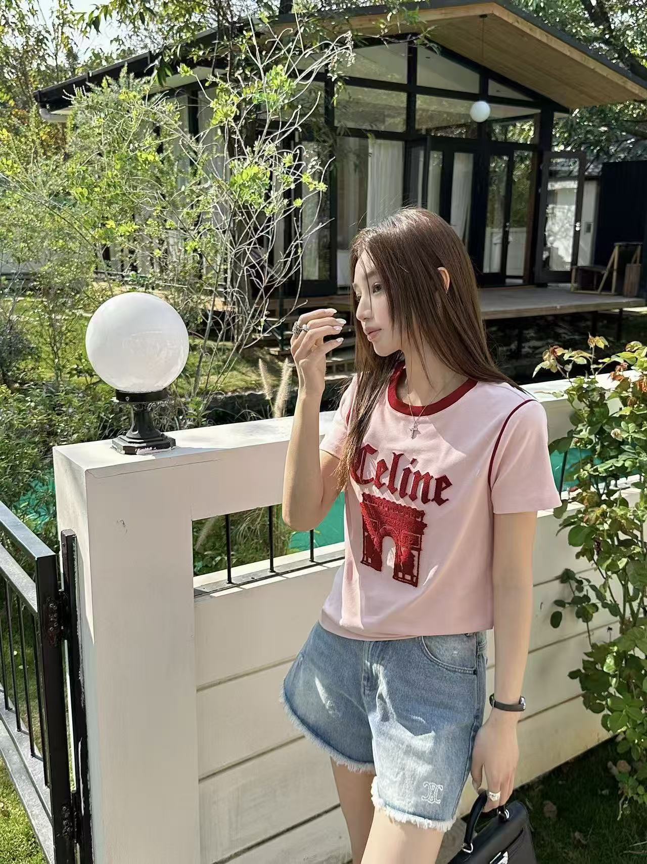 CEL1NE カラーブロックレターTシャツ【50％割引+送料無料】