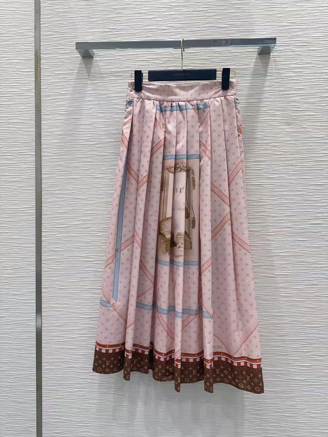 LVプリントシャツ＋スカートのツーピースセット【50％割引+送料無料】