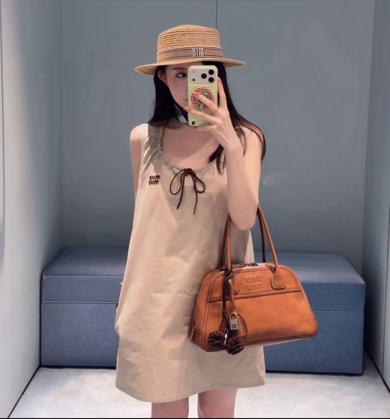 M1UM1U レースアップレターベストドレス【50％割引+送料無料】