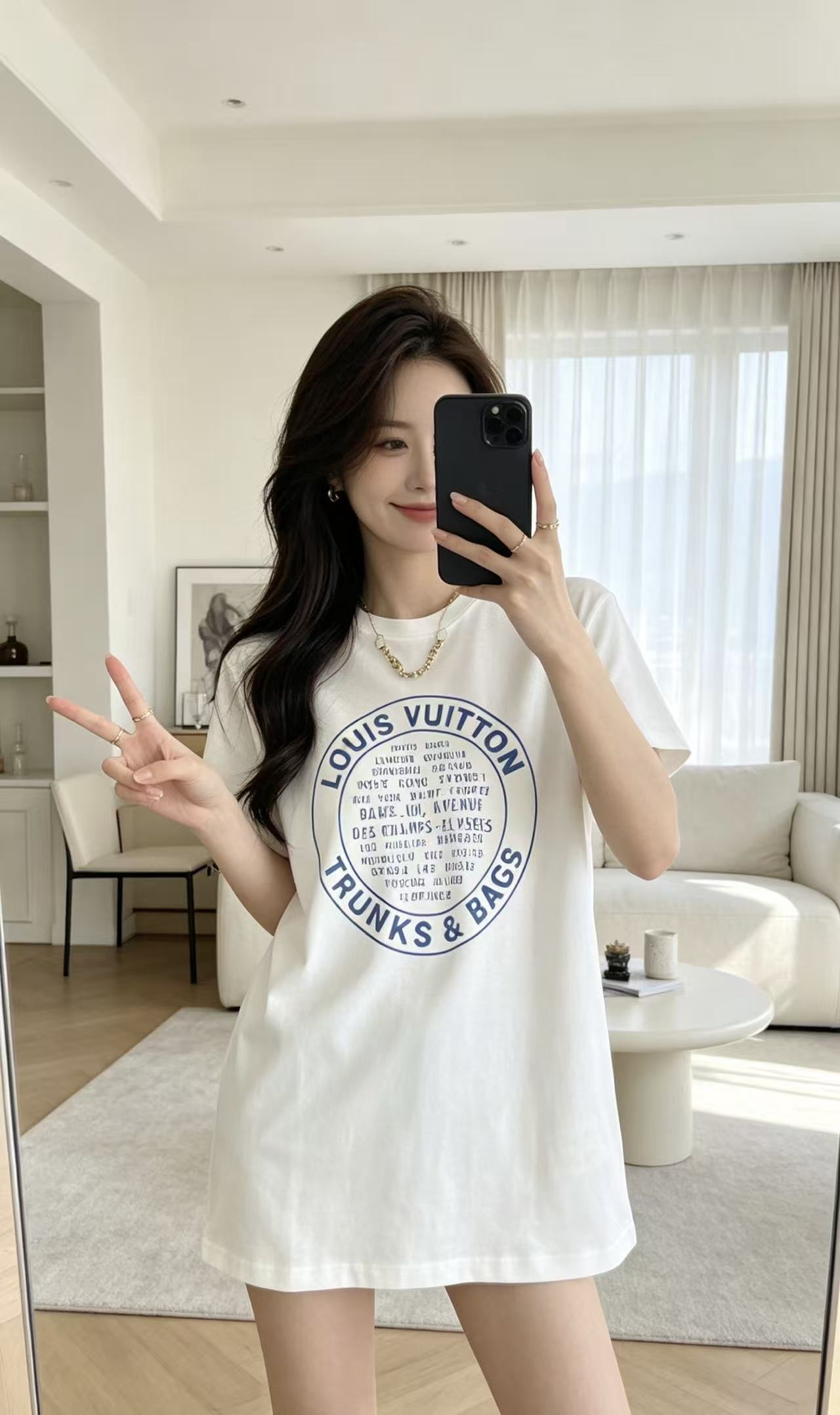 LVレターチェーンTシャツ【50％割引+送料無料】