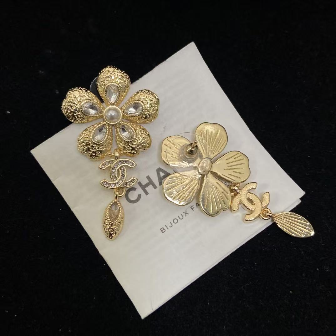 CHANE1 ダブルC ダイヤモンド ウィートピアス【50％割引+送料無料】