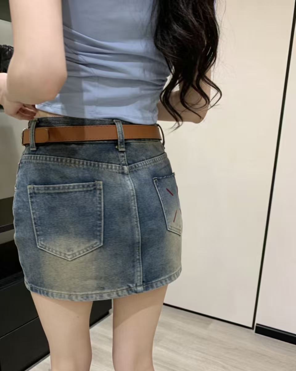 M1UM1U デニムベルトスカート【50％割引+送料無料】
