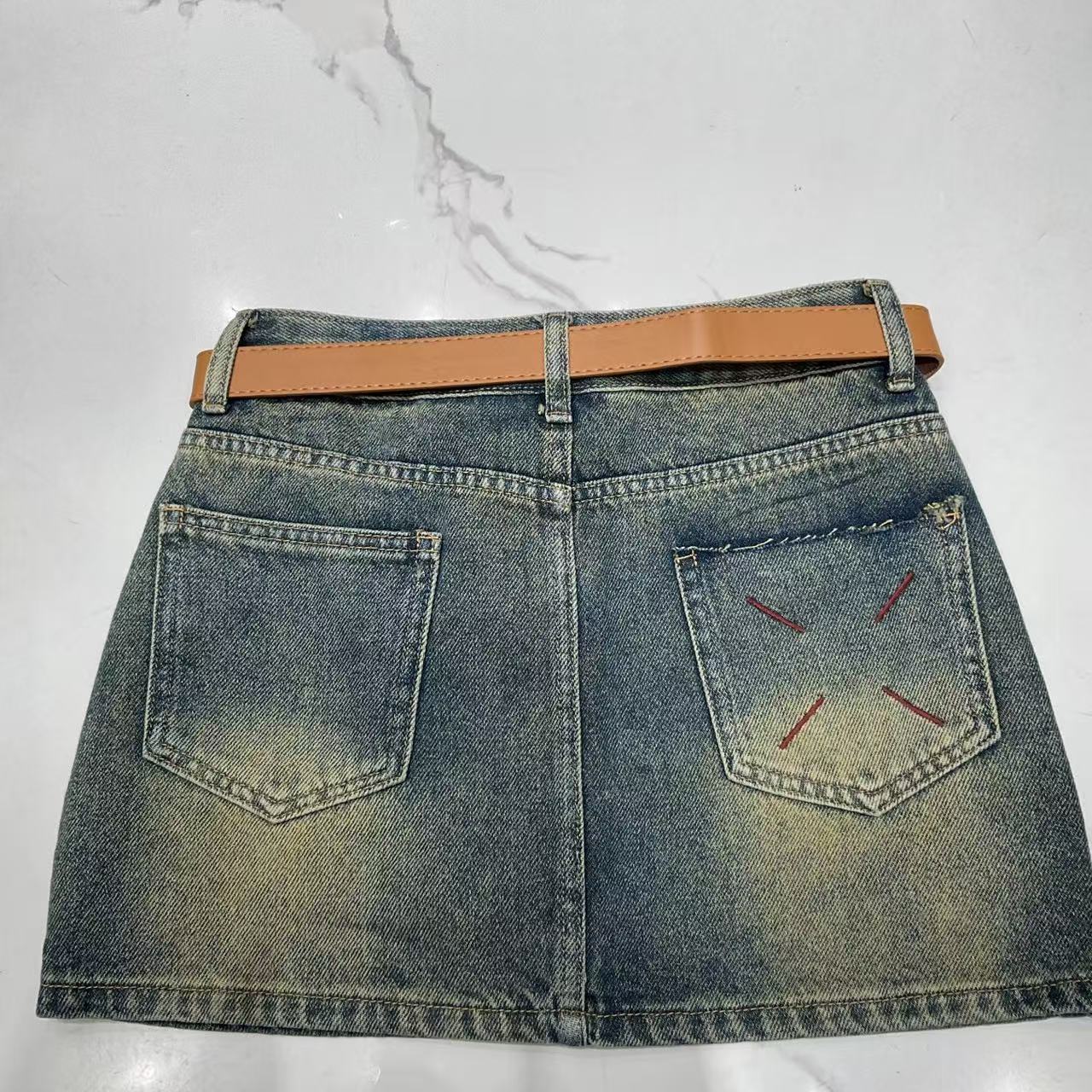 M1UM1U デニムベルトスカート【50％割引+送料無料】