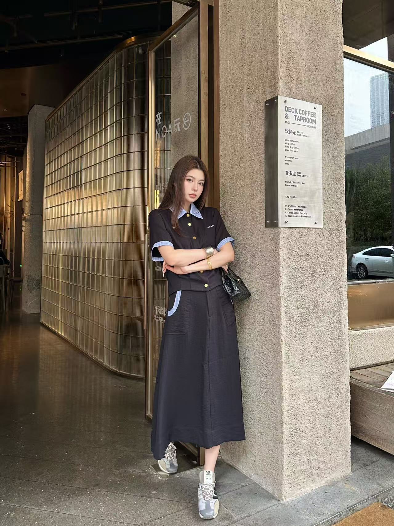 M1UM1U ボタンダウンシャツ＆スカート 2点セット【50％割引+送料無料】