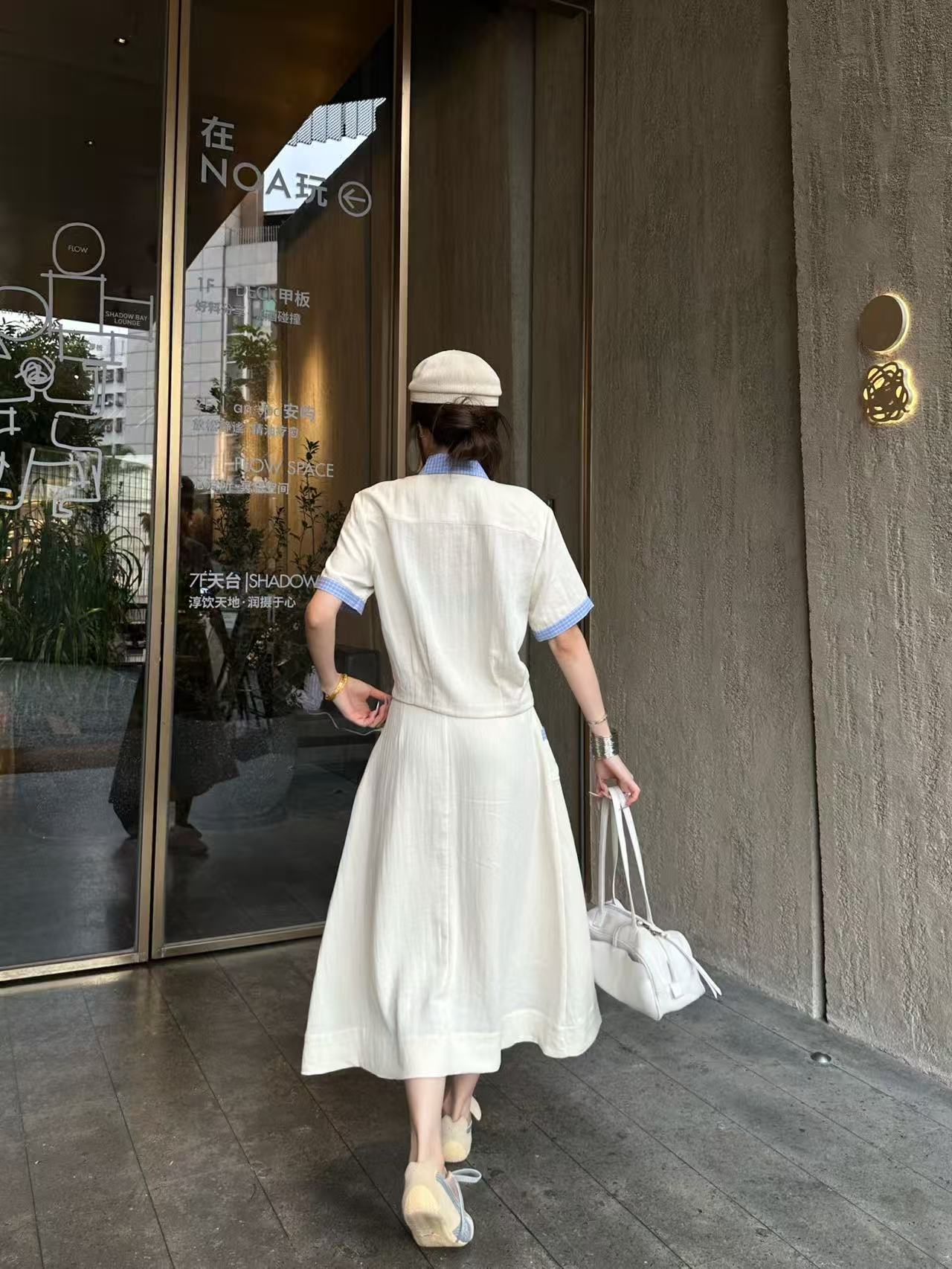 M1UM1U ボタンダウンシャツ＆スカート 2点セット【50％割引+送料無料】