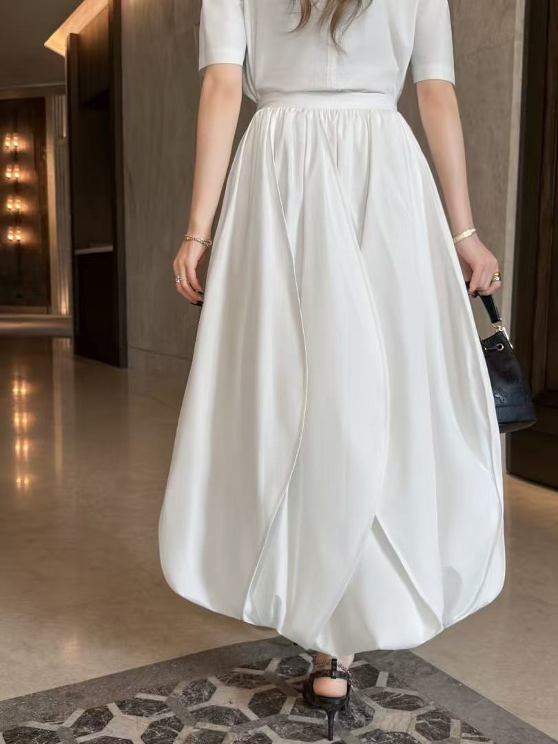 LV ミニマリスト Vネックシャツ＆スカート 2ピースセット【50％割引+送料無料】