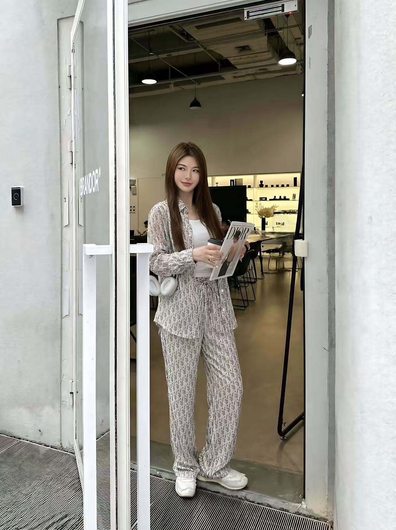 DIOR プリントシャツ＆トラウザーズ 2ピースセット【50％割引+送料無料】