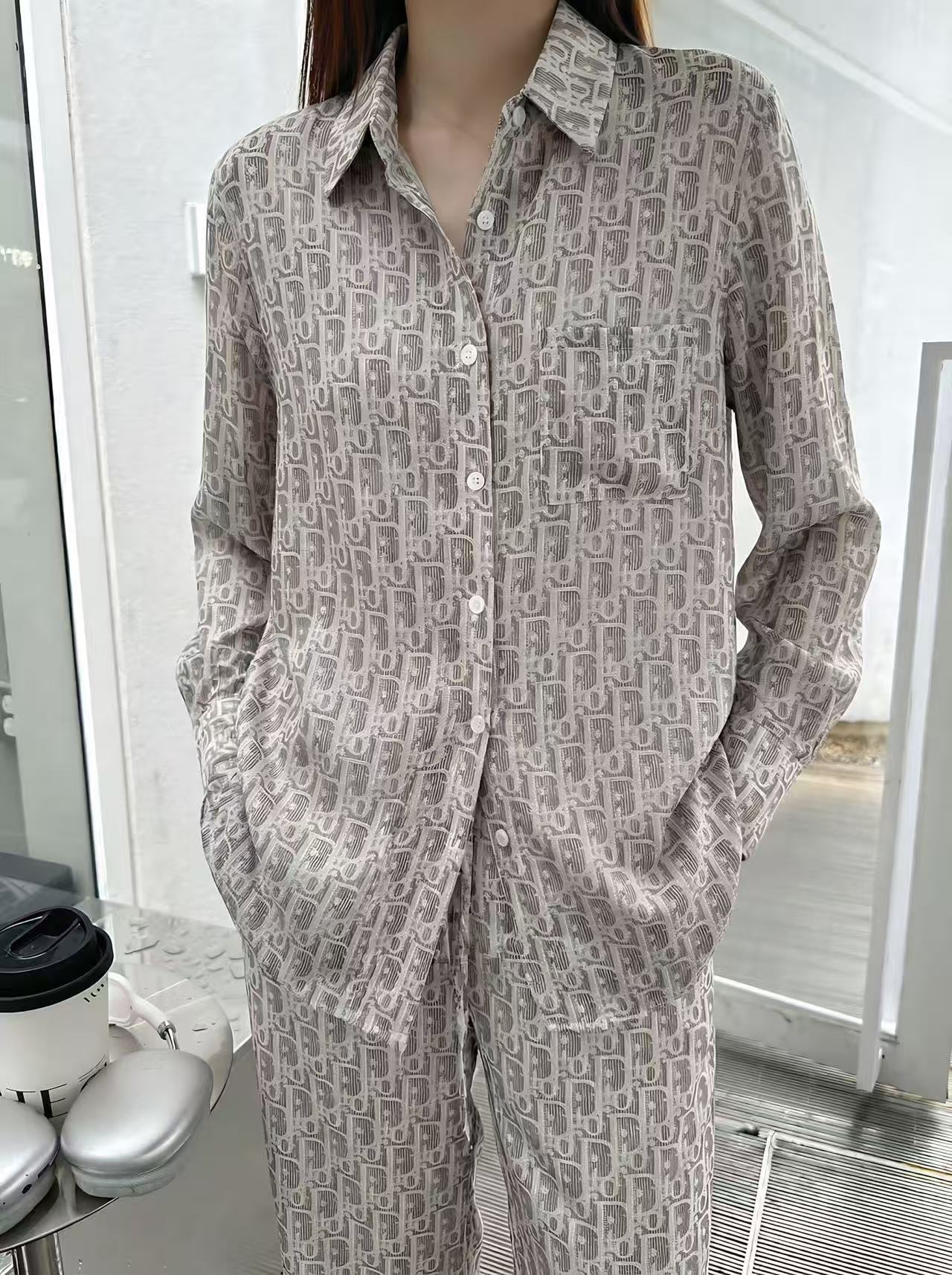 DIOR プリントシャツ＆トラウザーズ 2ピースセット【50％割引+送料無料】