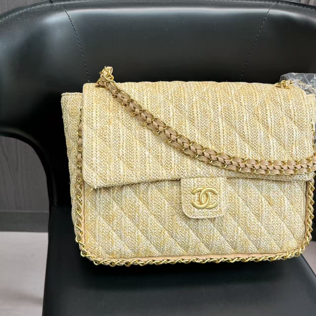 CHANE1 編み込みチェーンバッグ【50％割引+送料無料】