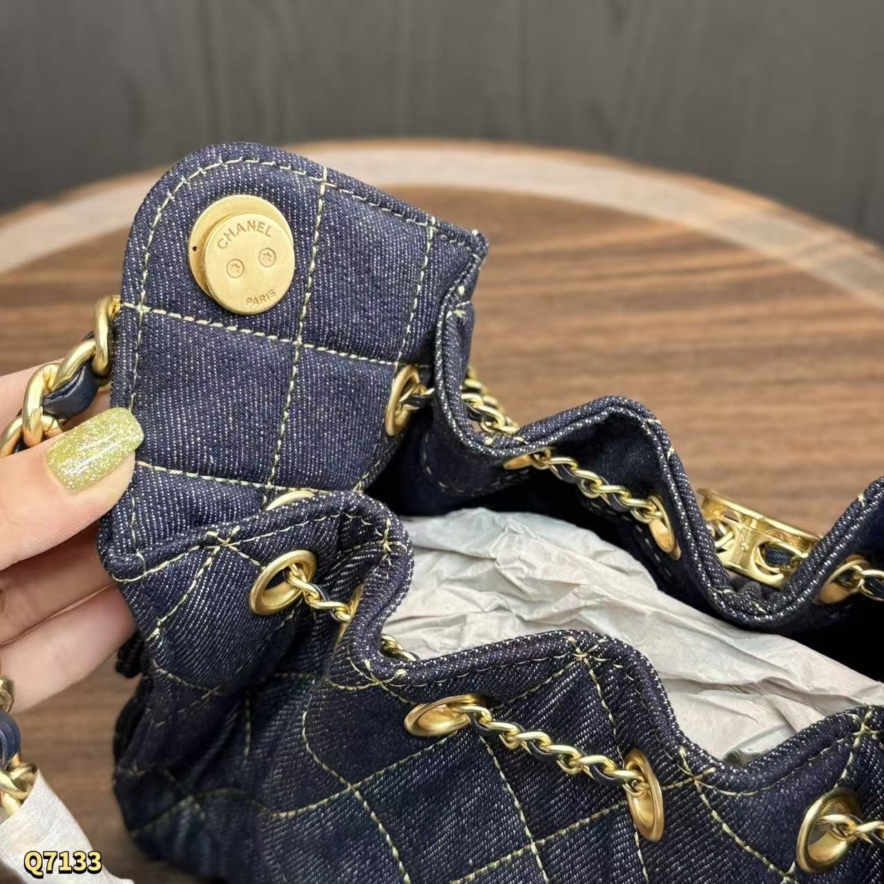 CHANE1 デニムチェーンバッグ【50％割引+送料無料】