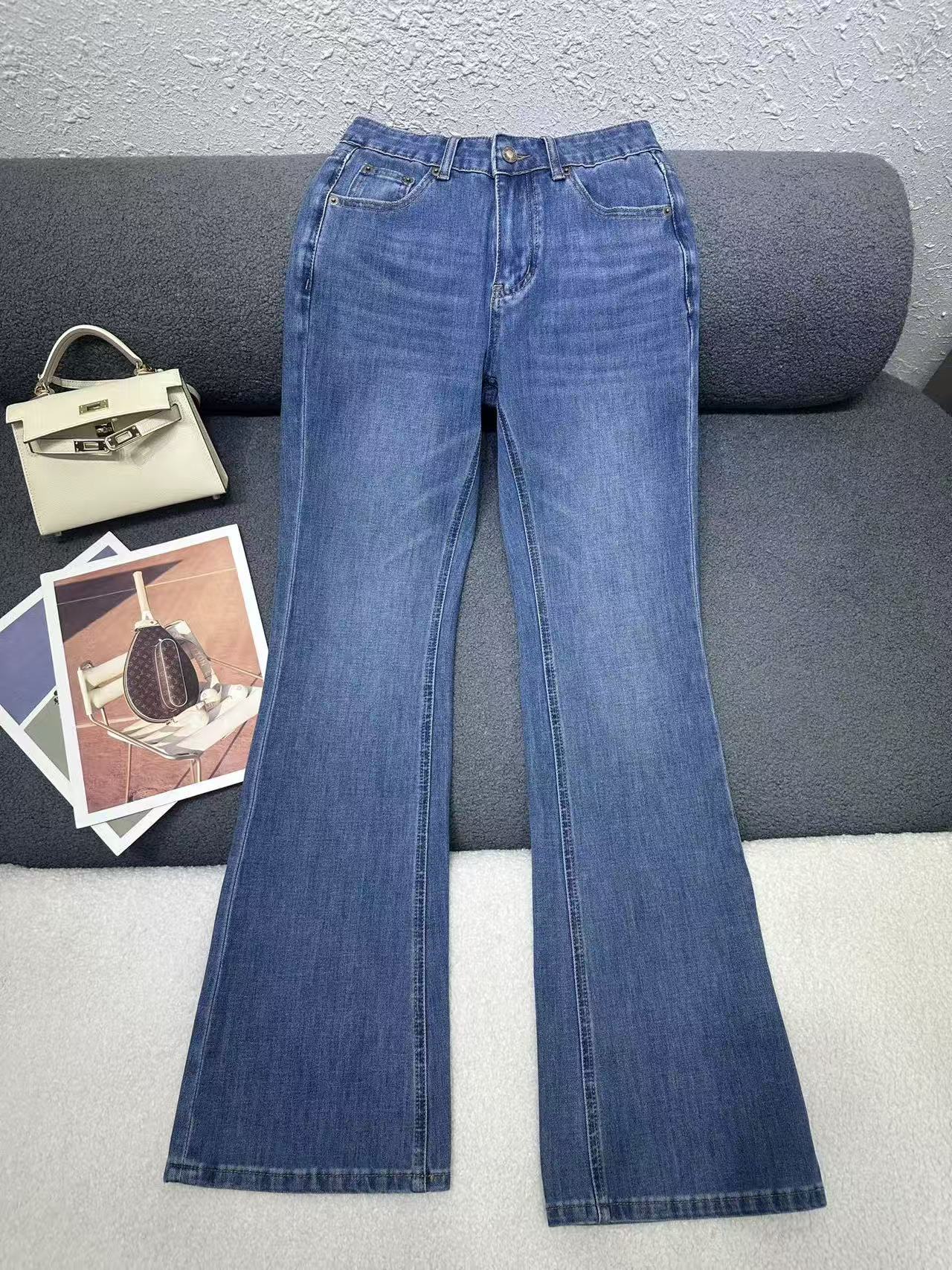 LV 高品質刺繍入り 四つ葉のクローバー フレアジーンズ【50％割引+送料無料】