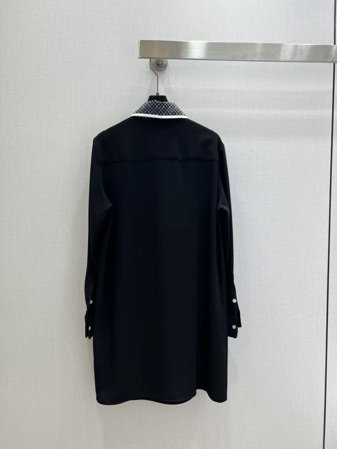 LVリボンカラーの長袖ドレス【50％割引+送料無料】