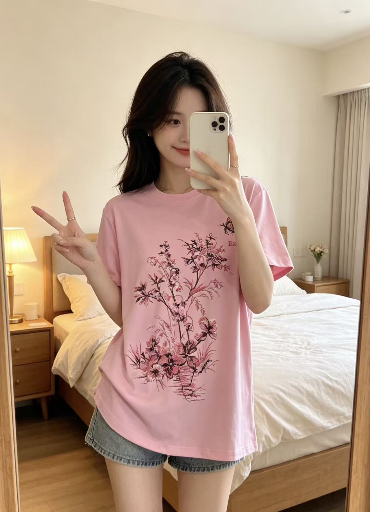 DIOR バタフライ＆レタープリント Tシャツ【50％割引+送料無料】